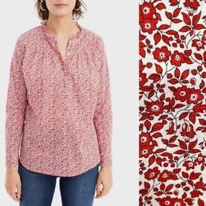 J. Crew Ditzy Floral Liberty Chamomile Print Shirt Blouse 2 Ruffle Cottagecore